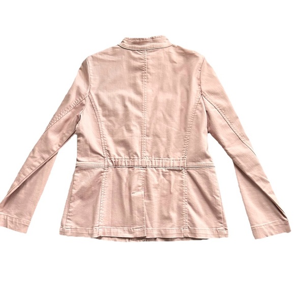 Talbots Blush Pink Utility Jacket Womens Small Military Safari Stretch Coat - Picture 3 of 9